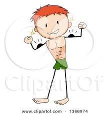 If using chrome or firefox, download a nodes (or stk) or zip file, select the file and open in stick. Clipart Of A Red Haired White Stick Man Flexing His Arm Muscles Royalty Free Vector Illustration By Graphics Rf 1366974