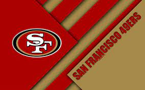 Download Wallpapers San Francisco 49ers Nfc West 4k Logo Nfl Red Brown Abstraction Material Design American Football San Francisco California Usa Nat San Francisco 49ers 49ers Nfc West