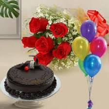 Balloons add significant element of fun in 1 to 80 age birthday event. Birthday Flowers Cake Balloons Same Day Flowers Cakes And Balloons