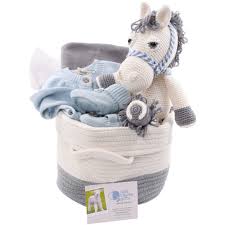 The little remedies new baby essentials kit is a mini first aid kit for babies to treat minor ailments. Baby Boy Gift Basket Horse Themed Baskets Organic