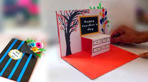 Draw half of a bird right up against the fold with your pencil. How To Make Teachers Day Pop Up Card Teachers Day Gift Ideas Easy How To Make Pop Up Card Youtube