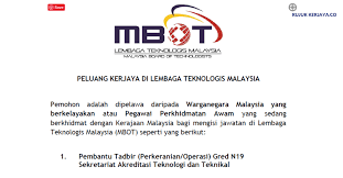 Ini merupakan salah satu mekanisme pengiktirafan kepada teknologis dan juga juruteknik negara. Iklan Lembaga Teknologis Malaysia Mbot 1 Kerja Kosong Kerajaan