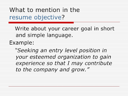Entry Level Resume