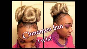 How To Cinnamon Roll Twist Bunn Hair Tutorial Youtube Roll Hairstyle Hair Tutorial Happy Hair