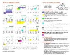 Puedes encontrar los festivos de todos los niveles académicos: Calendars Albemarle County School District