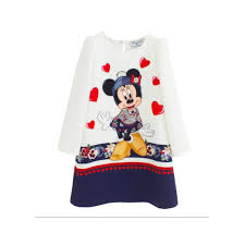 L'abito viene prodotto nel laboratorio toscano dell'artigiana. Vestito Da Bambinamanica Lunga Con Stampa Minnie E Cuori Monnalisa