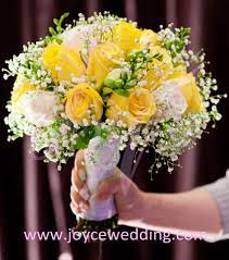 Bouquet White Yellow Roses Baby Breath Freesia Yellow Wedding Flowers Yellow Wedding Bouquet Yellow Rose Wedding