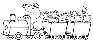 Peppa Pig Il Trenino Di Nonno Pig Con Tutti Gli Amici Di Peppa Pig Libri Da Colorare Peppa Pig Disegni Da Colorare Per Bambini