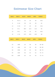 Swimwear Size Chart in PDF - Download | Template.net