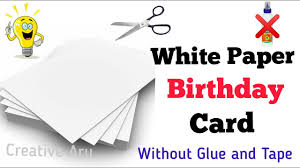 How to make a caravan gift box. White Paper Birthday Card Without Glue Greeting Cards Diy White Paper Craft No Glue Craft Youtube