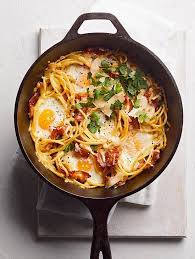Eggs And Bacon Bucatini Recipe Bucatini Bacon Skillet Dishes