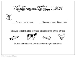 Wedding Reply Card With Food Choices Mospens Studio Custom Wedding Invitations Stationery Wedding Reply Cards Wedding Card Wordings Wedding Response Cards