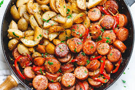 Let sausage rest a few minutes before slicing. Smoked Sausage And Potato Skillet Recipe Smoked Sausage Recipe Eatwell101
