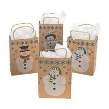 12 SNOWMAN Gift Bags w/JUTE Cord Handles/CHRISTMAS/Holiday/CRAFT  Paper/COUNTRY/Dozen - Christmas And New year Items Required