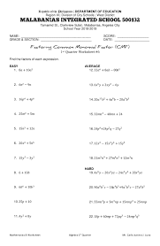 Algebra begins to take part in the mix and is expected to be understood. Factoring The Common Monomial Factor Worksheet