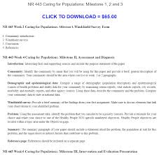 Nr 443 Caring For Populations Milestone 1 2 And 3 Purpose Statement Fun Facts Survey Form