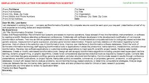 Bioinformatics Cover Letter Example For 2021 Printable And Downloadable Cust