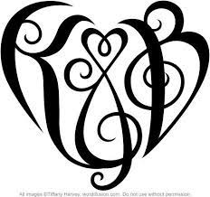 K B Heart Design Tattoo Lettering Initial Tattoo Monogram Tattoo