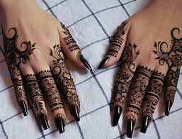 Not A Big Fan Of The Black Nail Polish But Finger Henna Designs Latest Mehndi Designs Mehndi Designs For Fingers