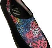 Sand N Sun Womens Pink & Blue Leopard Print Aqua Socks Water & Beach Shoes XL (11-12)