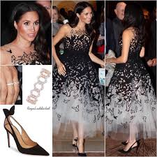 Royal Addicted On Instagram Duchess Of Sussex Style Dress Oscar De La Renta Shoes Aquazzura Earrings Meghan Markle Outfits Royal Dresses Princess Meghan