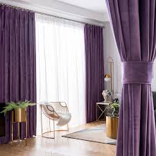 This curtain is made of chenille that has a good tactile impression and vertical sense. European Style Purple Velvet Curtain For Living Room Bedroom New Custom Nordic Simple Modern Blackout Window Curtains Jk144y Curtains Aliexpress