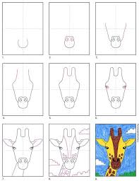 Cute giraffe with outline vector illustration on white cute, colorful giraffe cartoon vector illustration. How To Draw A Giraffe Head Art Projects For Kids