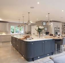 Cream And Dark Blue Kitchen Open Plan Kitchen Living Room Home Decor Kitchen Kitchen Design