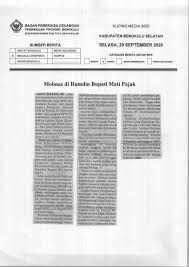 Tiga kabupaten tersebut, bengkulu selatan, bengkulu utara dan rejang lebong. Bpk Perwakilan Provinsi Bengkulu Page 3