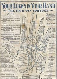 Vintage Palmistry Tell Your Own Fortune Chart 1950s Good