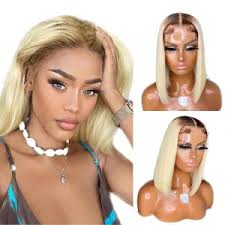 Ucuz fiyatlarla toptan Sarı Bob Peruklar