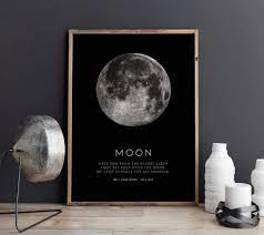The full moon is also called the direct sun period, because at this time the moon is located from the opposite side of the earth in relation to the sun and solar energy has the maximum impact on the earth. Moon Print Craters On The Moon Full Moon Image La Luna La Lune Moon Picture Moonrise Solar System Poster Moon Wall Art Black Moon Moon Wall Art Wall Art Decor Prints