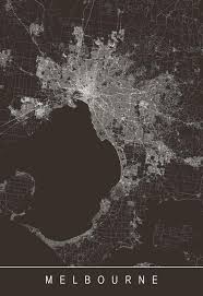 Melbourne Map Art Modern City Map Print Art Australia Etsy Melbourne Map Map Art City Map Art