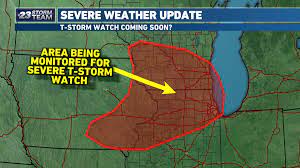 The storm prediction center said scattered damaging wind gusts of up to 70 mph will be possible in the watch area, as well as isolated large hail up to 1.5 inches in diameter. Severe Thunderstorm Watch In Effect For The Stateline Until 11 00pm