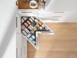 View and open individually from three sides. Space Corner Cabinet For Provisions Blum