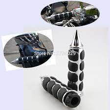 Free Shipping New Spike Chrome Comfort Rubber Motorcycle Cruiser Bike Handlebar Hand Grips 1 For Harley Kawasaki Etc Cruiser Bike Bike Handlebars Handlebar