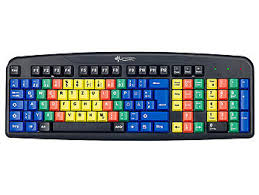 Wie kann ich die tastatur mit den betreffenden buchstaben wieder beschriften? Generalkeys Lerntastatur Usb Ubungs Tastatur Mit Farbkodierung Fur 10 Fingersystem Ubungstastatur