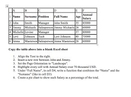 Solved Annual 1 Name Surname Position Full Name Age Isal