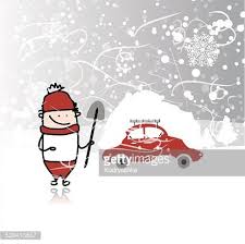 The condition of being mentally deranged. Man And Car With Snowbank On Roof Winter Blizzard Clipart Image