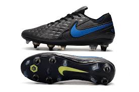 Nike Tiempo Legend 8 Elite Sg Pro K Leather Black Blue Leather Football Boots Nike