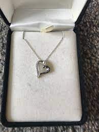Heart Necklace With Black Stones And Diamonds All Around Necklace Kay Jewelers Necklaces Heart Necklace