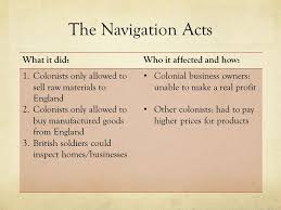 British Taxation Acts Fill Out Your Chart As We Go Through