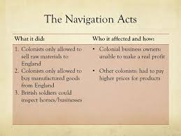 British Taxation Acts Fill Out Your Chart As We Go Through