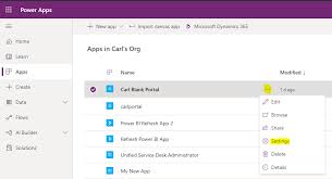 Click on the settings option. Display Power Bi Visualizations Using Azure Ad And Liquid Tags Inside Power Apps Portals Carl De Souza