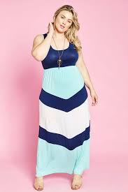 Melina Color Block Maxi Dress Plus Navy Gozon Boutique