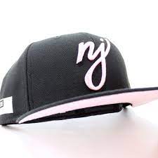 Nj Script 59fifty Fitted Newerahat In Black Pinkunderbrim Ecapcity Fitted Hats New Era 59fifty New Era