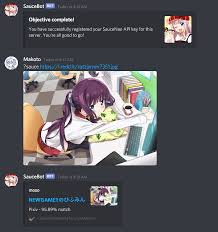 Use 40+ commands with themes of waifus, husbandos and anime! Saucebot Discord Bots