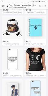 Omfg I Just Found This Website Full Of Pjo Merch It S Called Redbubble Com And You Just Look Up P Percy Jackson Merchandise Percy Jackson Percy Jackson Fandom