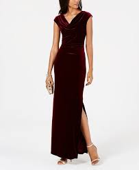 Whether it is crushed velvet or velveteen, this lustrous material is sure to turn heads genealogy boutique has created a wide assortment of gorgeous velvet formal dresses that are suitable for a variety of formal events. Vince Camuto Velvet Cutout Back Gown Reviews Dresses Women Macy S