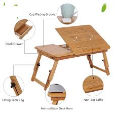 Portable Folding Lap Desk Bamboo Laptop Breakfast Tray Natural Bed Table Stand Unbrandedgeneric Adjustable Laptop Table Bed Tray Table Bed Tray